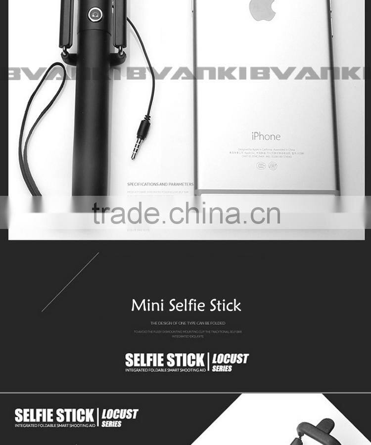 Mini selfie stick 2015 new product foldable wired selfie stick for smart phone distributors canada