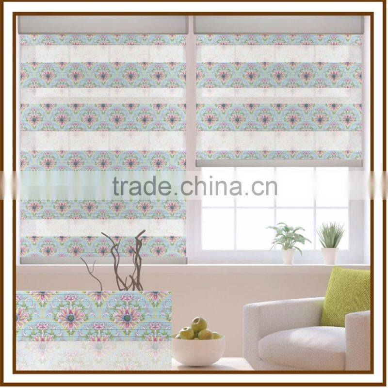 Printed roller shades and day night shades seven folded blinds polyester roller shade fabric