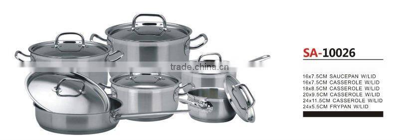 12Pcs 202 Stainless Steel Cookware Set/cooking pots/kitchenware set with s/s wire handle