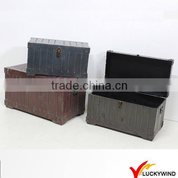 Handmade Vintage Wooden Trunk Box Storage with Cover