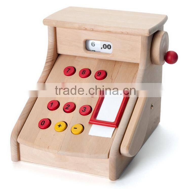 Child Care Center Role Play Handmade Wooden Kids Cash Register Toy