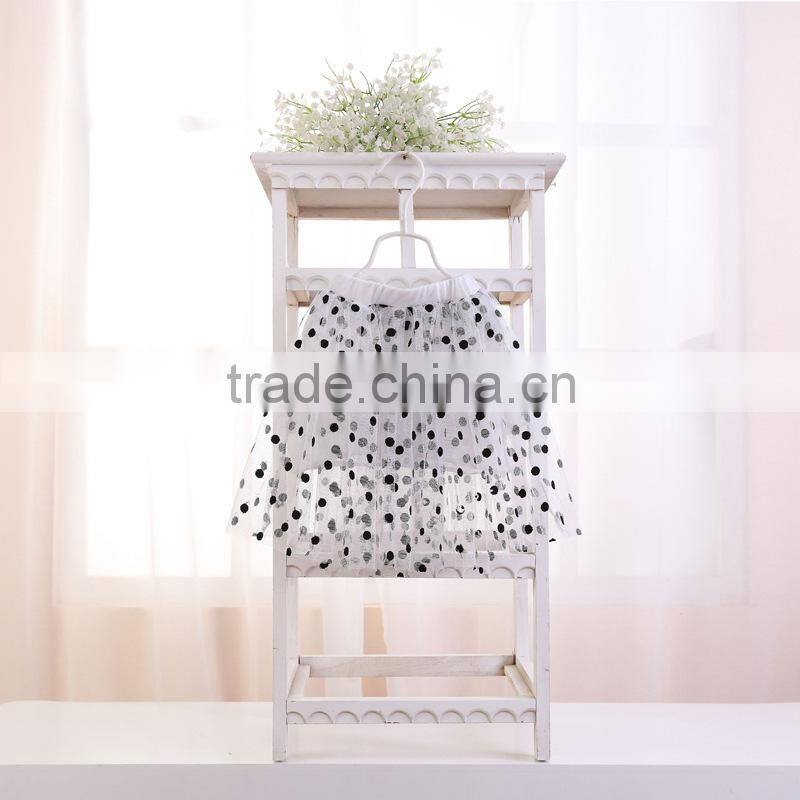 New arrival! sweet baby girls skirts black spot skirt cotton yarn skirts with 5sizes for 2-8 years girls