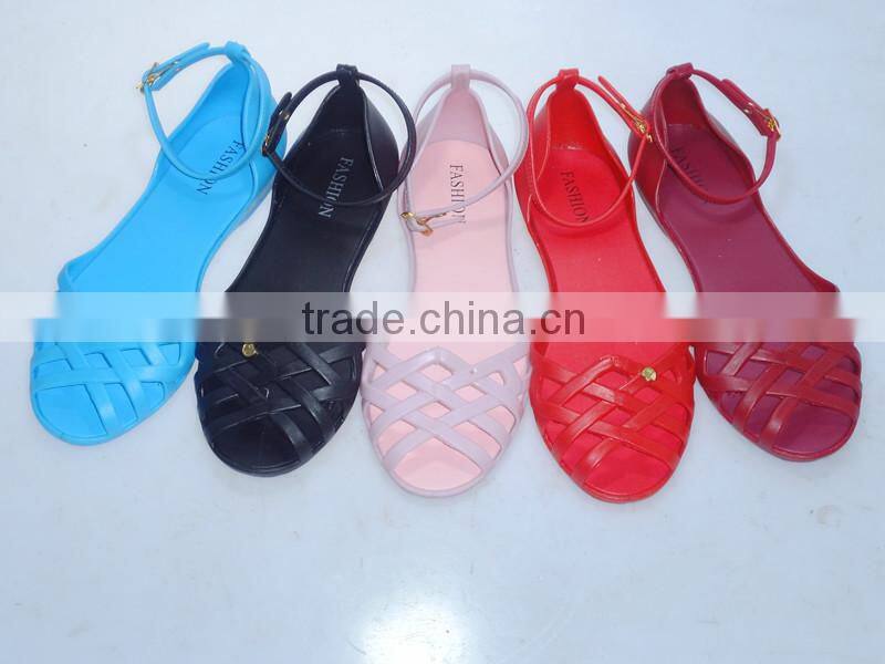 2015 popular design pvc crystal Kids And ladies sandals