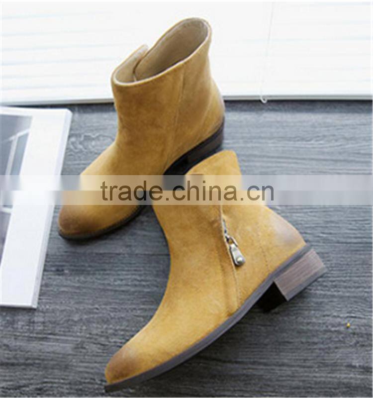 Stylish yellow zipper red bottom ankle boots USA hottest