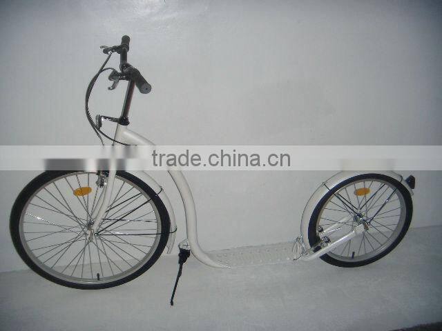Adult Kick Bike With 26-18'' Steel Frame, Suspension Shocking Proof And Disc Brake