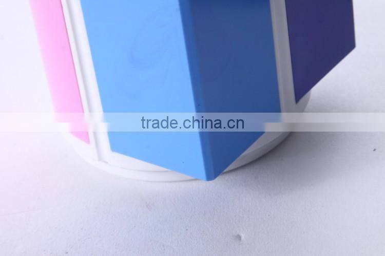 Customized Desktop assemble colored PS plastic pen holder