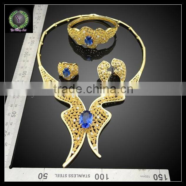2016 real gold flower jewelry set EHK565