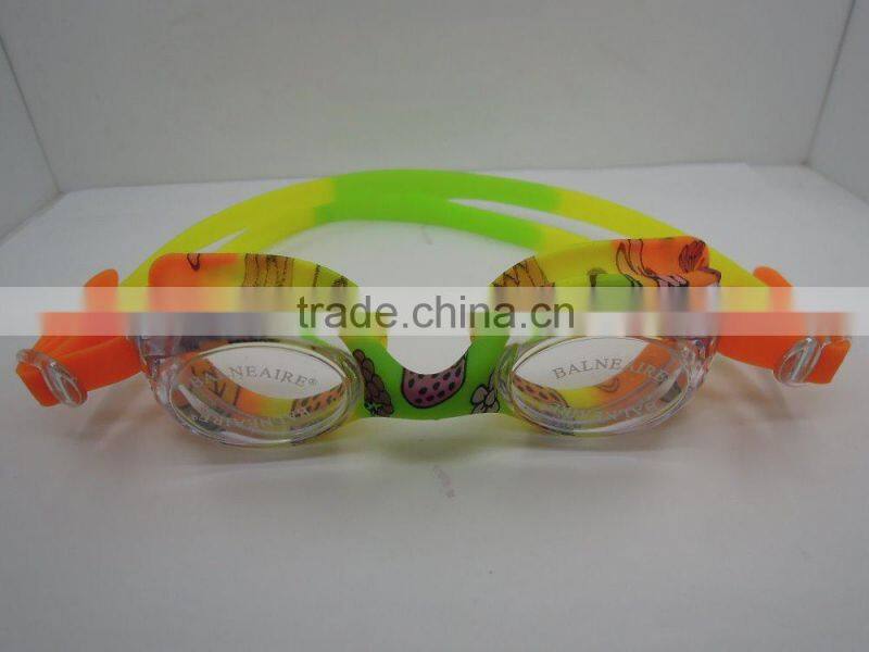 Junior swimming goggles with water transfer logo printing