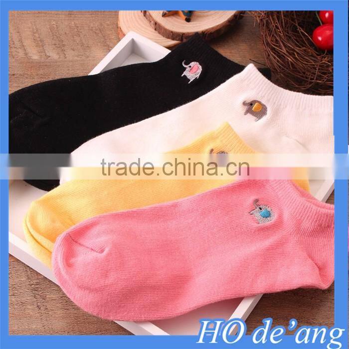 2016 Hogift hot selling new summer women socks cotton embroidered lady socks wholesale MHo-214
