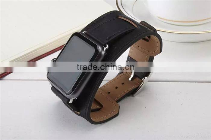 3 in 1 Double Single Tour Cuff Leather Watch Band for Apple Watch Straps