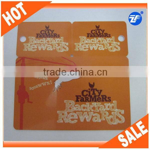 Hot sell cr80 key ring plastic card with punch hole