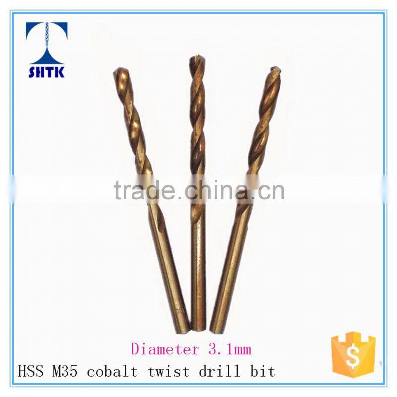 factory direct supply, M35 cobalt, drill bit, twist drill bit Dia 3.1mm