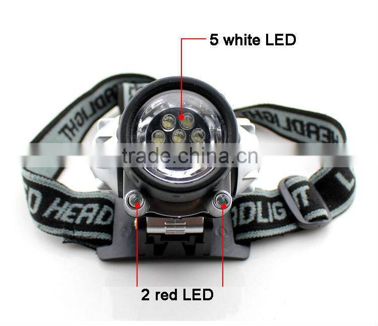 Goread 7 + 2 LED high bright Student Reading Lamp mini head torch