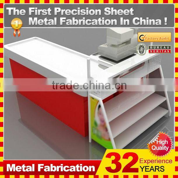 customized made supermarket metal money counter for checkout