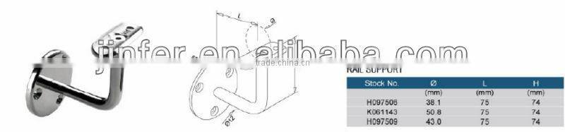 Stainless steel wall mounted handrail bracket, stainless steel wall handrail bracket, handrail support, wall mount handrail brac