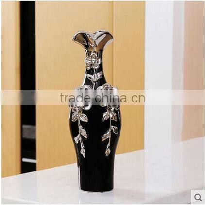hand made rose ceramic silver wedding vases wholesale for home deco