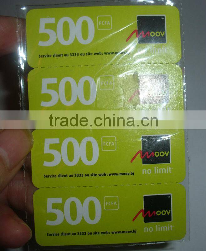 High quality paper prepaid calling card, prepaid scratchcard