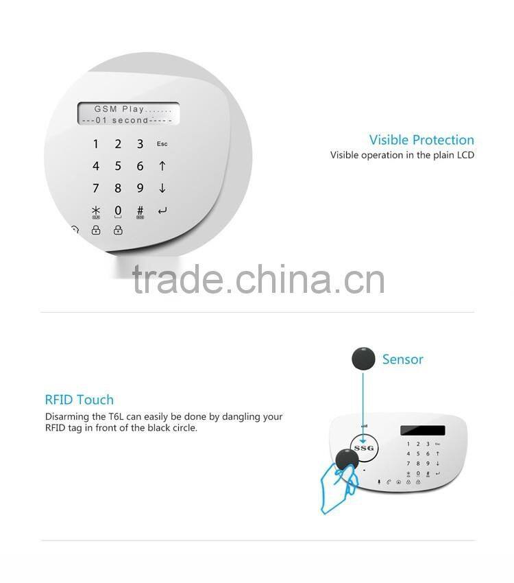 SSG T6L Talking Home Protection Security System GSM with SOS Button and Speaker