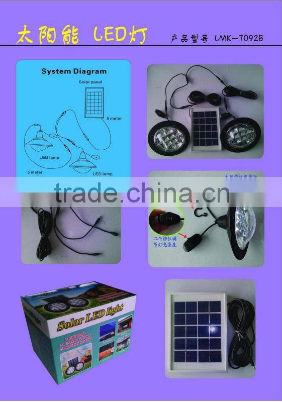 5W portable solar lighting system with FM radio music blue teeth/usb rejector/phone charge