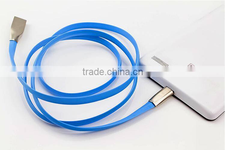 2016 TPE material and Zinc Alloy mobile phone usb charger cable for electronics device