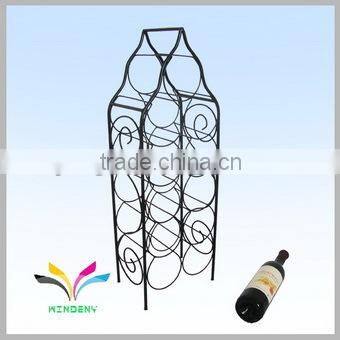 Floor stand OEM design factory made metal iron wine bottle holder
