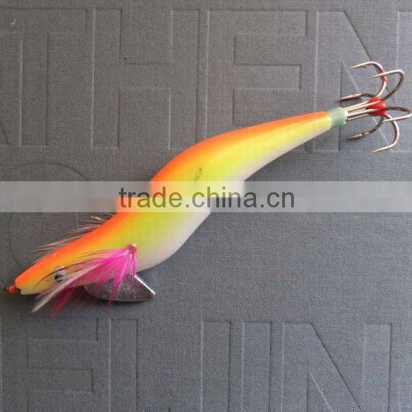 New orange with yellow Paint Squid jig