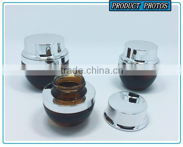 50ml cosmetic glass lotion bottles with silver pump cap