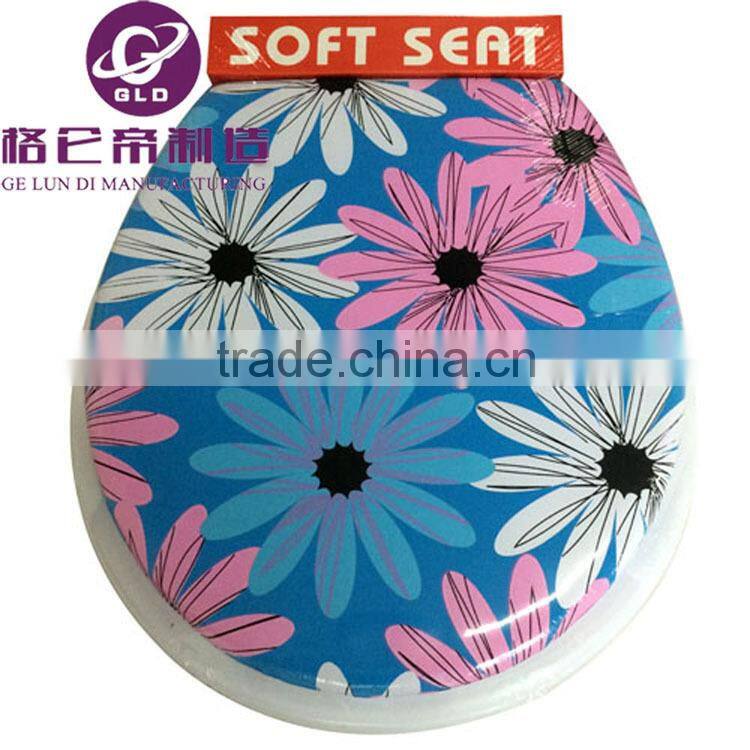 GLD Factory Adult printing pvc soft toilet seat cover with padding