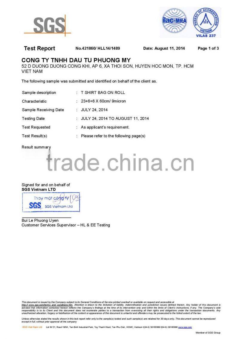 Hot Plastic Bag for Warehouse