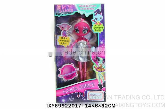 2015 HOT SELL 15 Inch Skiing flashing doll with music foot and hand can move