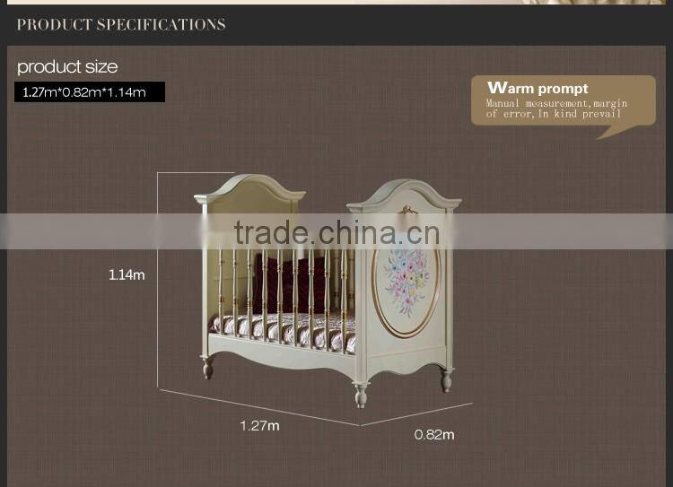 Italian classic design furniture French furniture baby bed green wooden baby bad