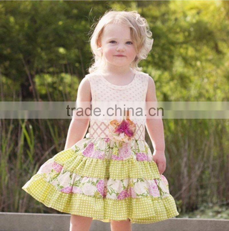 2016 hot sale fall winter floral print matching black leggings little girls boutique outfit