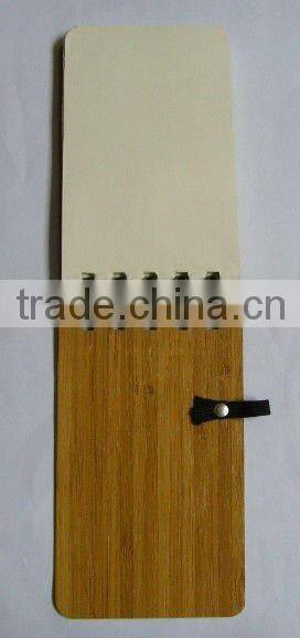 New design black spiral bamboo notebook with pen loop