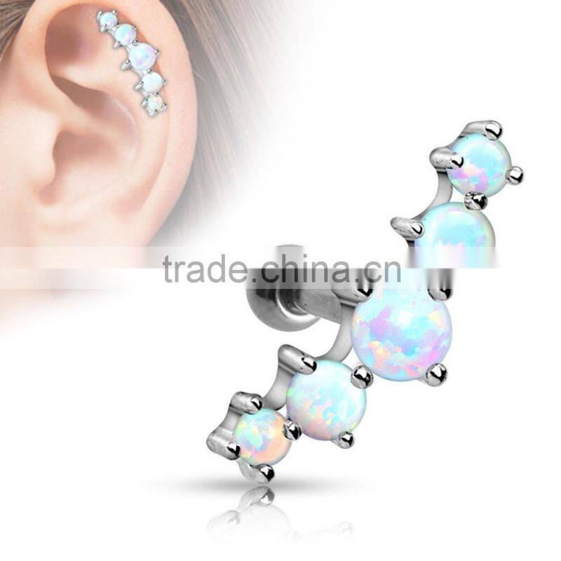 Synthetic Opal Steel Tragus Cartilage Earring