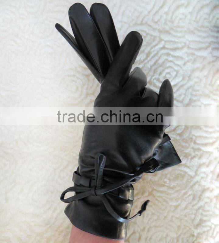 2016 stylish wool lined women fashion wear leather gloves