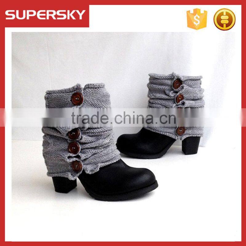 New wholesale customized knitted women lace boot cuffs leg warmers