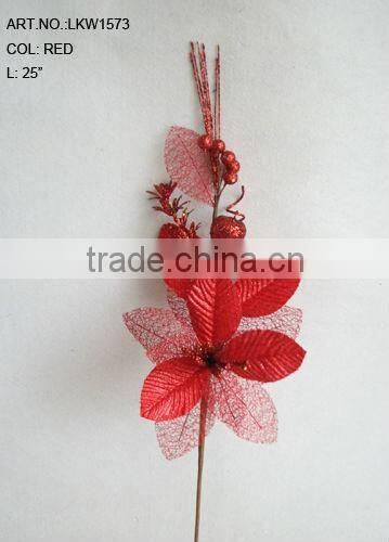 2014 Elegant Artificial Christmas Flowers 25" Artificial Polyester Magnolia Spray