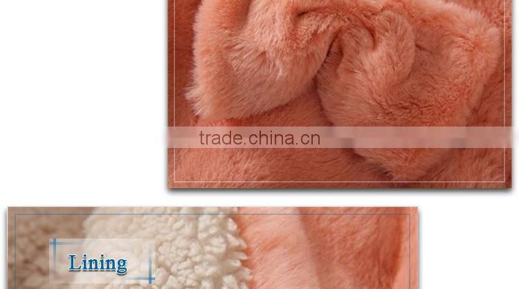 girl winter fake fur clothes, hooded fur coat for kids