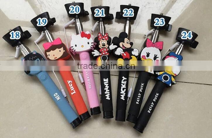wired monopod selfie stick,monopod automated selfie stick 2016 for mobile phone