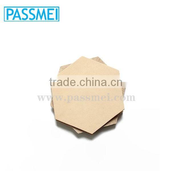 OEM Leather Accessories Natural Vegetable Tanned Leather Coaster