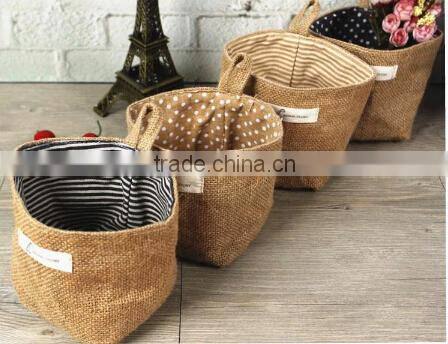 Jute and linen Hanging toiletry pouches