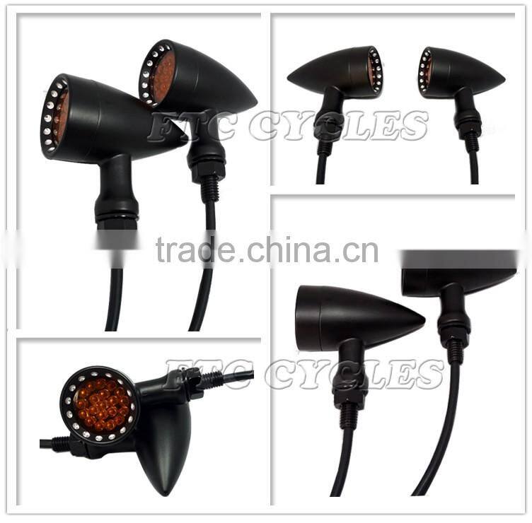 Casting Aluminum Heavy Duty Black Turn Signal for Harley Motorcycle