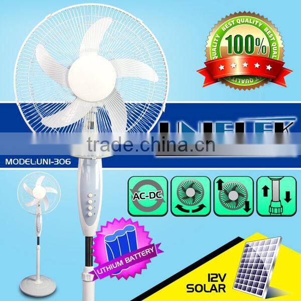 About Samples Free use sun power supply solar dc fan emergency lighting pedestal 12v battery rechargeable fan