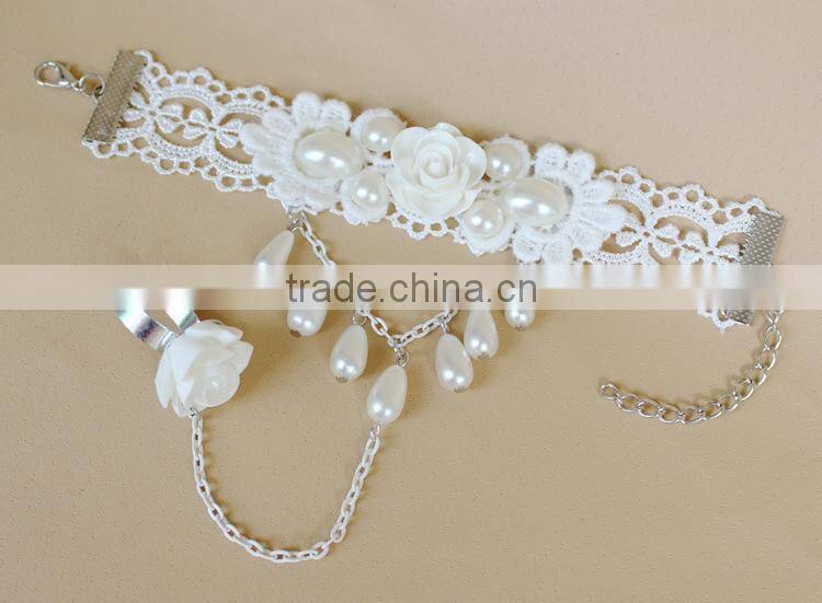 gothic white handmade bridal bracelet, holy bracelets