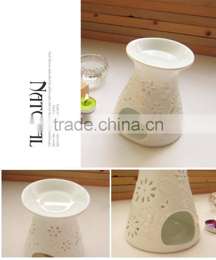 Unique design Green color bamboo shape ceramic Fragrance Oil Burner set