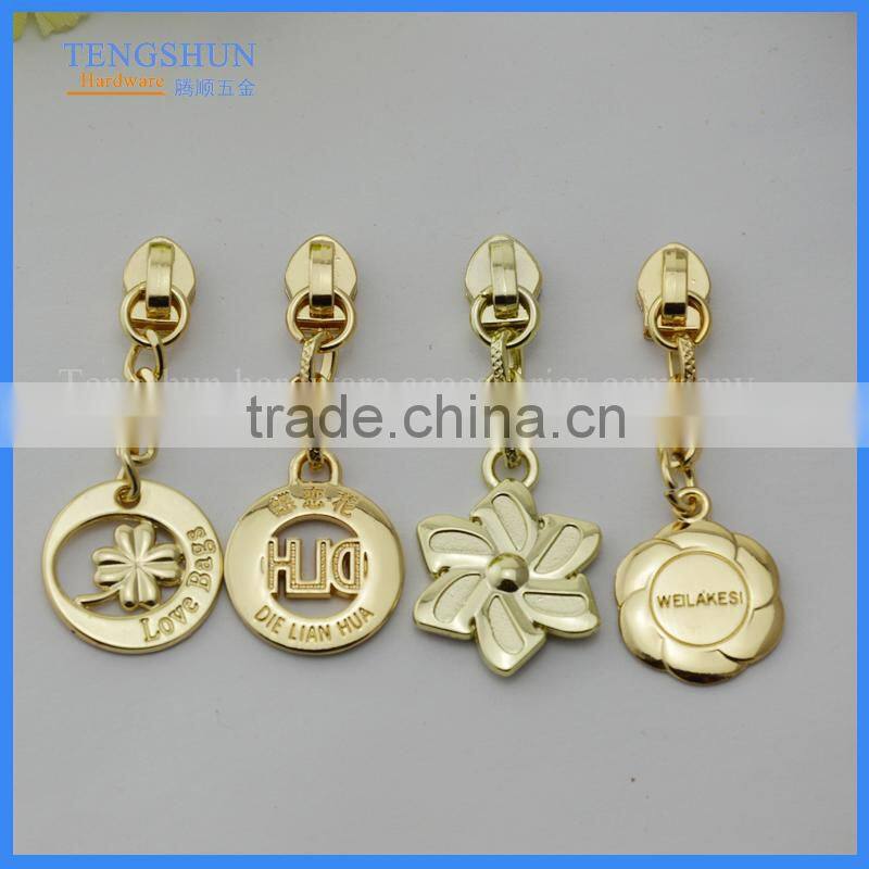 Zinc alloy decorative accessories for purse the metle zipper puller for handbag wholesale