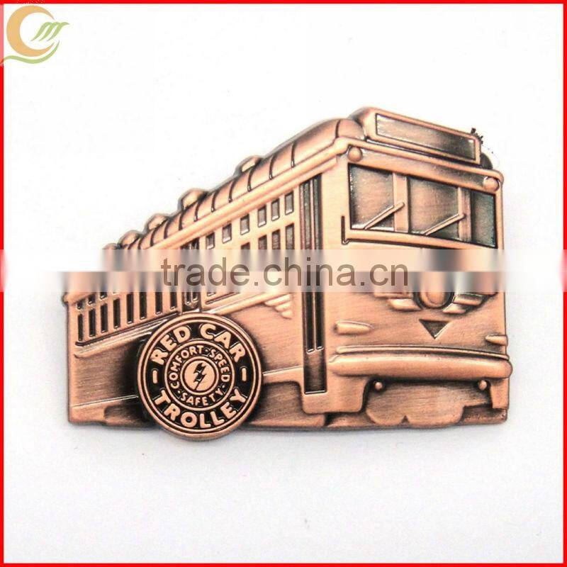 Zinc alloy antique bronze plating 3D custom uae badge with pin