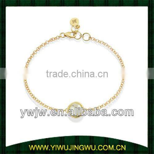 fiji style crystal bracelet with gold chain(JW-G10523)