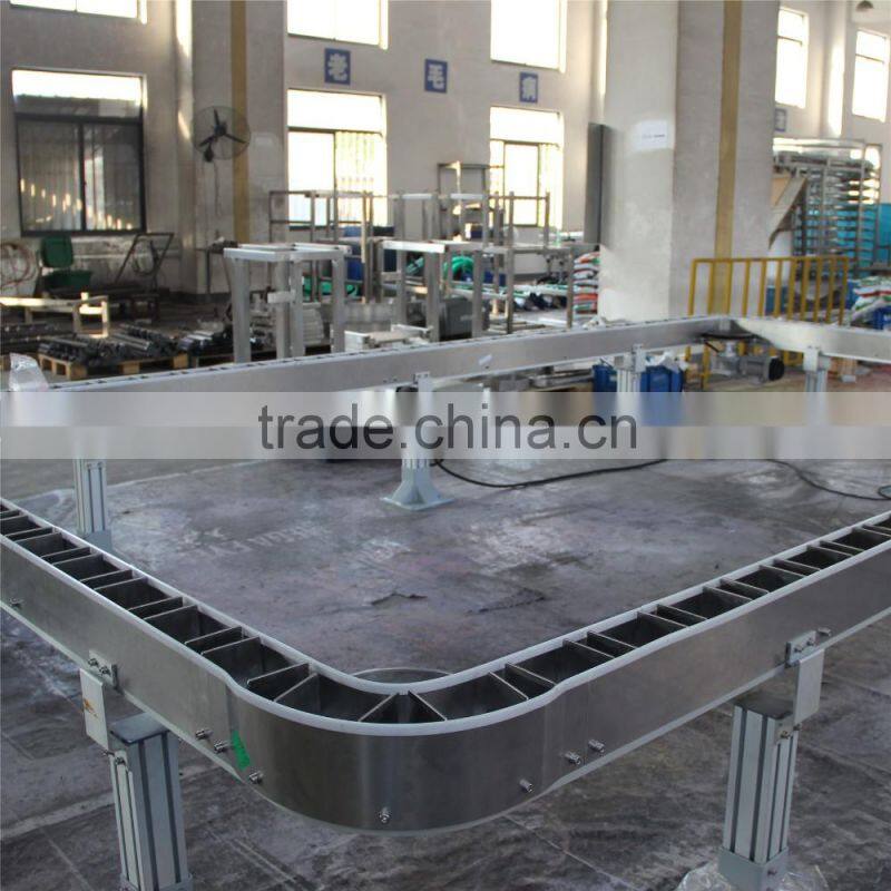 plastic chain conveyor with cleat for paper transportation factory customized