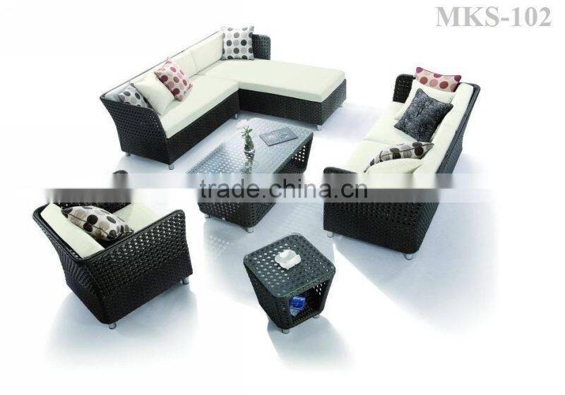 Wicker sofa set outdoor furniture - Poly Rattan Sofa Set (1.2mm thickness aluminum frame, hand woven)